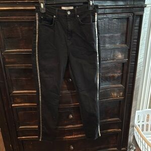 7 For All Mankind Black and Silver Skinny Jeans